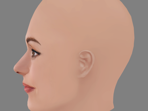 Silvia Alonso Head - No Hair - Low poly head for game 3D Modell