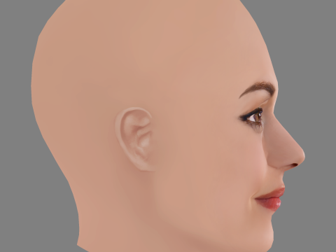 Silvia Alonso Head - No Hair - Low poly head for game 3D Modell