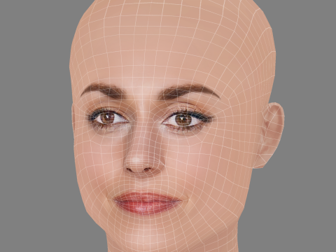 Silvia Alonso Head - No Hair - Low poly head for game 3D Modell