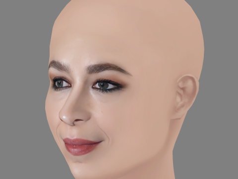 Silvia Abascal Head - No Hair - Low poly head for game Modello 3D