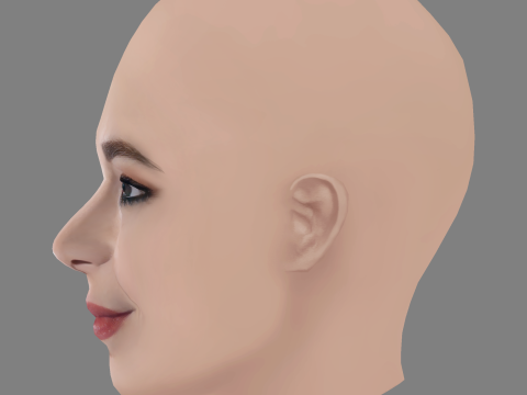 Silvia Abascal Head - No Hair - Low poly head for game Modello 3D