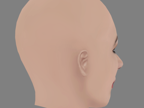 Silvia Abascal Head - No Hair - Low poly head for game Modello 3D