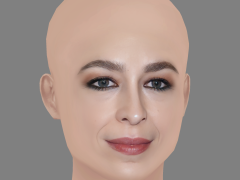 Silvia Abascal Head - No Hair - Low poly head for game Modello 3D