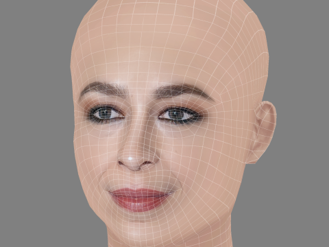 Silvia Abascal Head - No Hair - Low poly head for game Modello 3D