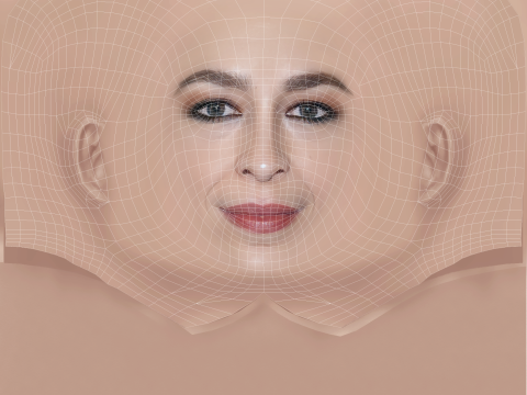 Silvia Abascal Head - No Hair - Low poly head for game Modello 3D