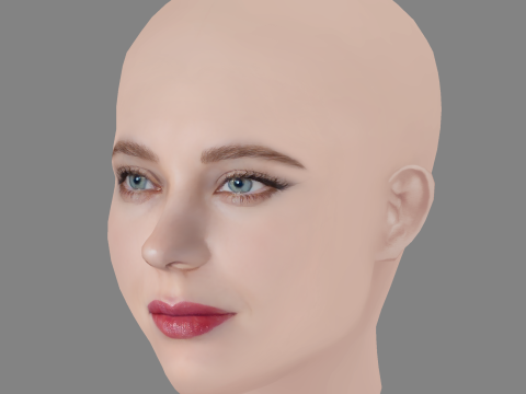 Sierra McCormick Head - No Hair - Low poly head for game 3D मॉडल