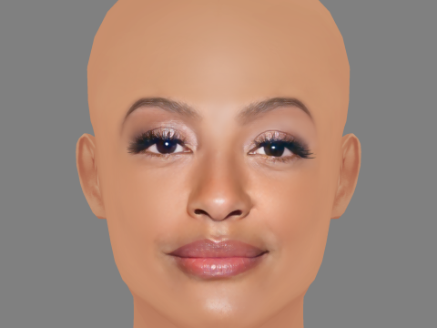 Sheron Menezzes Head - No Hair - Low poly head for game 3Dモデル