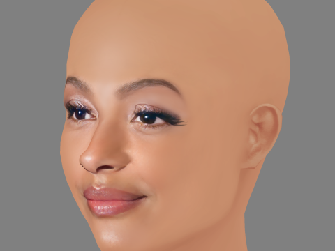 Sheron Menezzes Head - No Hair - Low poly head for game 3Dモデル