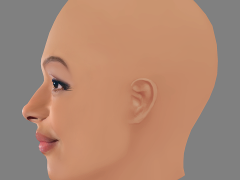 Sheron Menezzes Head - No Hair - Low poly head for game 3Dモデル
