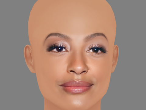 Sheron Menezzes Head - No Hair - Low poly head for game 3Dモデル