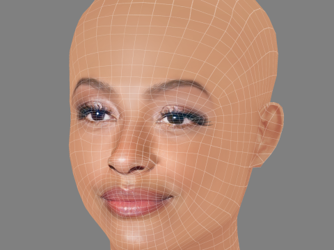 Sheron Menezzes Head - No Hair - Low poly head for game 3Dモデル