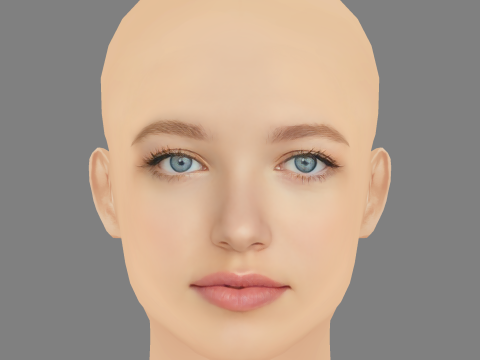 Shay Rudolph Head - No Hair - Low poly head for game 3D Модель