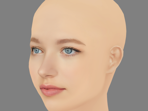 Shay Rudolph Head - No Hair - Low poly head for game 3D Модель