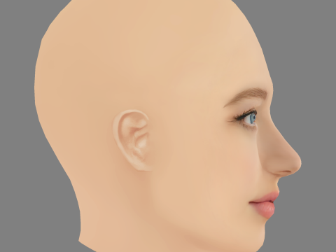Shay Rudolph Head - No Hair - Low poly head for game 3D Модель