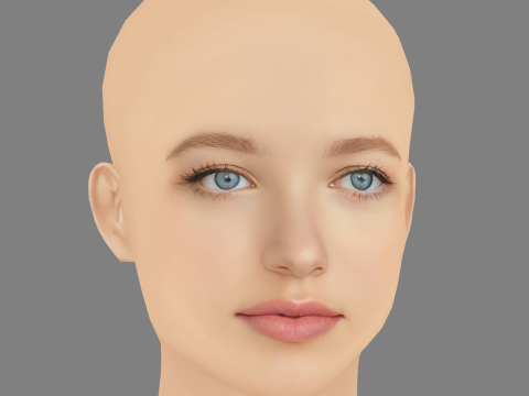Shay Rudolph Head - No Hair - Low poly head for game 3D Модель