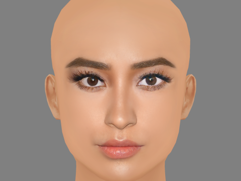 Shay Mitchell Head - No Hair - Low poly head for game 3D 模型