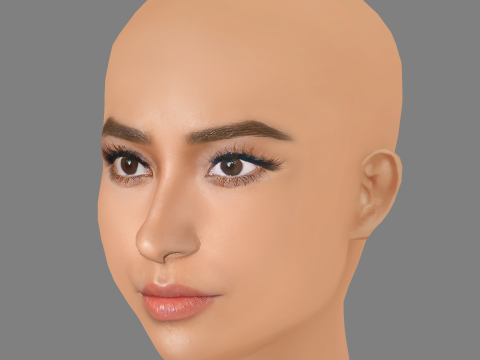 Shay Mitchell Head - No Hair - Low poly head for game 3D 模型