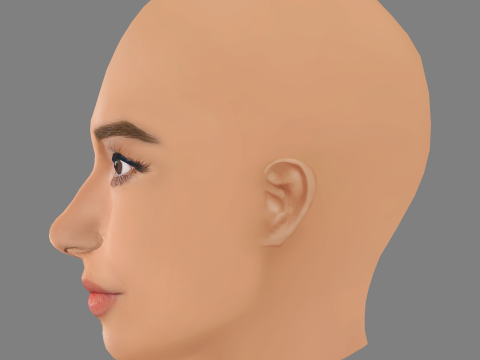 Shay Mitchell Head - No Hair - Low poly head for game 3D 模型