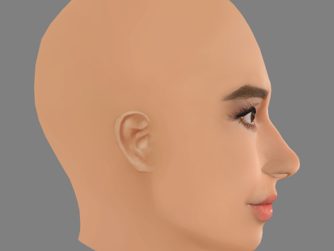 Shay Mitchell Head - No Hair - Low poly head for game 3D 模型