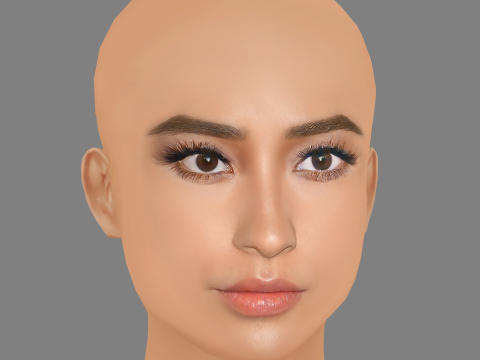 Shay Mitchell Head - No Hair - Low poly head for game 3D 模型