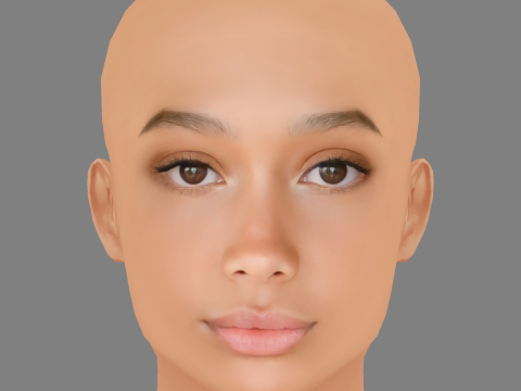Savannah La Rain Head - No Hair - Low poly head for game Model 3D