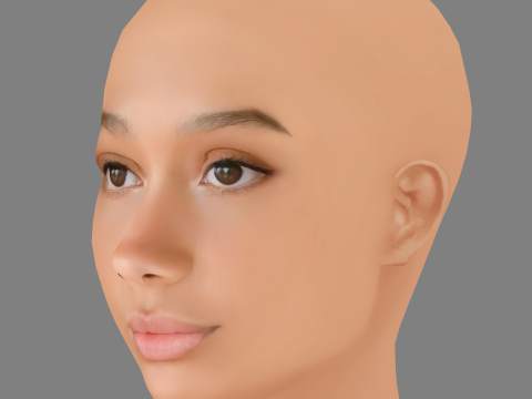 Savannah La Rain Head - No Hair - Low poly head for game Model 3D