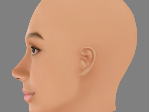 Savannah La Rain Head - No Hair - Low poly head for game Model 3D