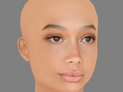 Savannah La Rain Head - No Hair - Low poly head for game Model 3D