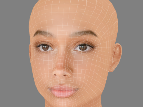 Savannah La Rain Head - No Hair - Low poly head for game Model 3D