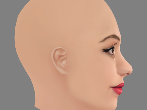 Sarah Jeffery Head - No Hair - Low poly head for game 3D Model