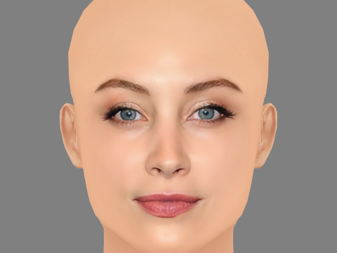 Sarah Gadon Head - No Hair - Low poly head for game 3D 模型