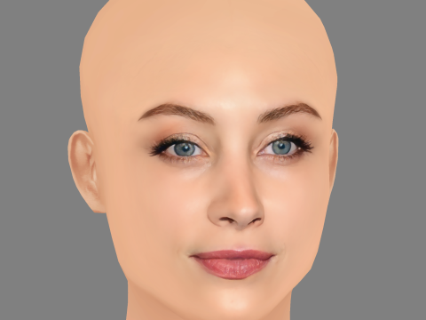 Sarah Gadon Head - No Hair - Low poly head for game 3D 模型