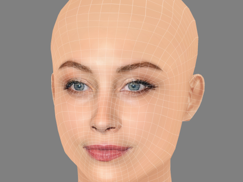 Sarah Gadon Head - No Hair - Low poly head for game 3D 模型