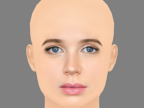 Sarah Fisher Head - No Hair - Low poly head for game 3D Model