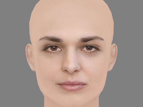 Sara Serraiocco Head - No Hair - Low poly head for game 3D Model