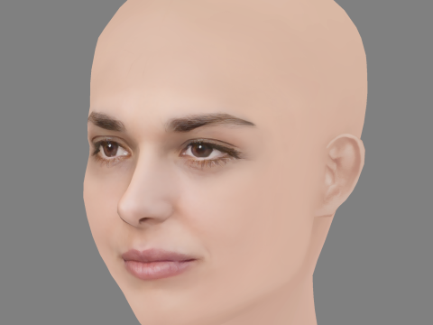 Sara Serraiocco Head - No Hair - Low poly head for game 3D Model