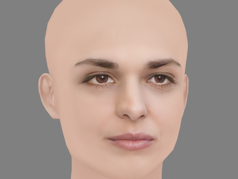 Sara Serraiocco Head - No Hair - Low poly head for game 3D Model