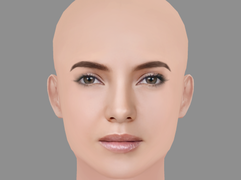 Sara Maldonado Head - No Hair - Low poly head for game Modelo 3D