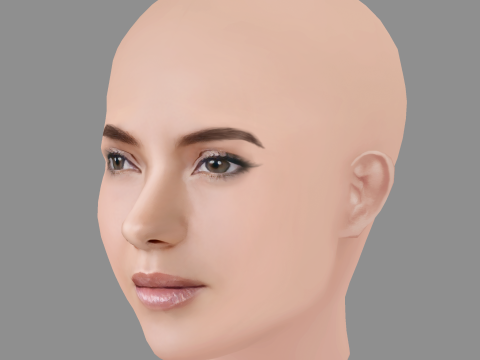 Sara Maldonado Head - No Hair - Low poly head for game Modelo 3D