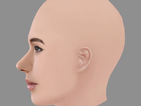Sara Maldonado Head - No Hair - Low poly head for game Modelo 3D