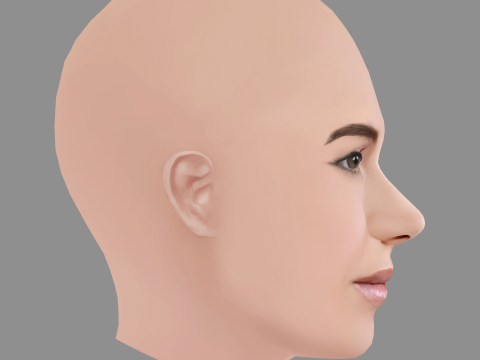 Sara Maldonado Head - No Hair - Low poly head for game Modelo 3D