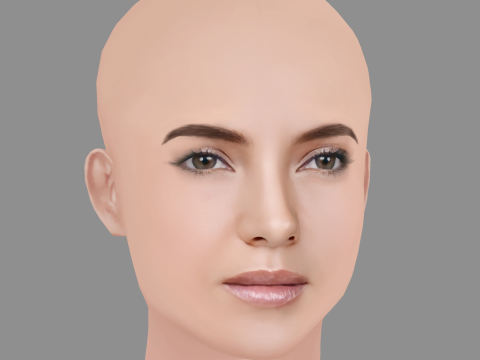 Sara Maldonado Head - No Hair - Low poly head for game Modelo 3D