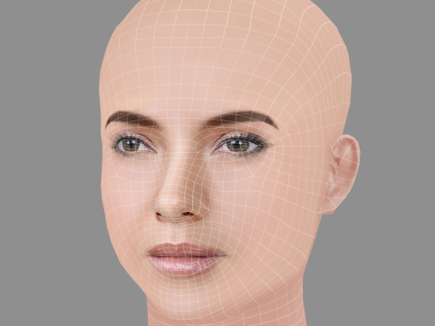 Sara Maldonado Head - No Hair - Low poly head for game Modelo 3D
