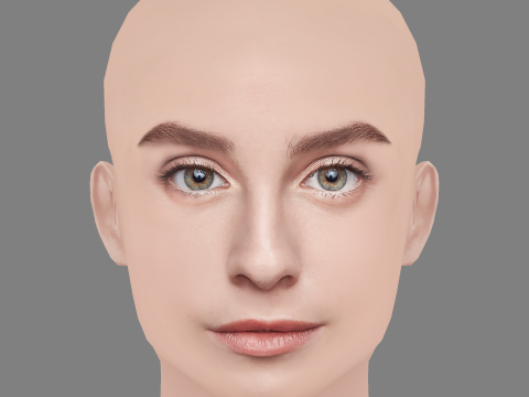Sara Jimenez Head - No Hair - Low poly head for game 3D Model