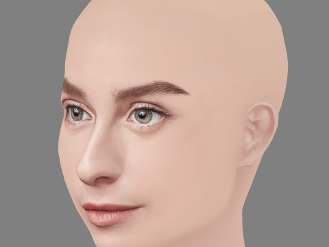 Sara Jimenez Head - No Hair - Low poly head for game 3D Model