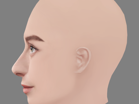 Sara Jimenez Head - No Hair - Low poly head for game 3D Model