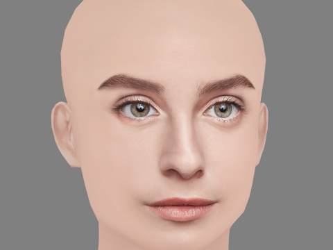 Sara Jimenez Head - No Hair - Low poly head for game 3D Model