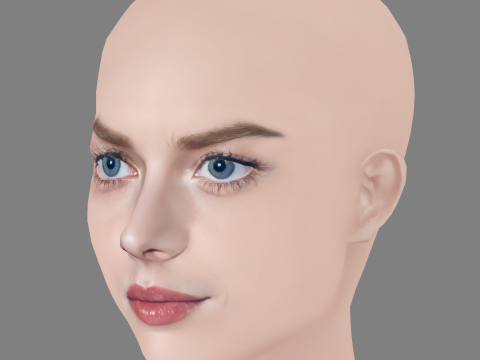 Samara Weaving Head - No Hair - Low poly head for game Modello 3D