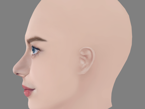 Samara Weaving Head - No Hair - Low poly head for game Modello 3D