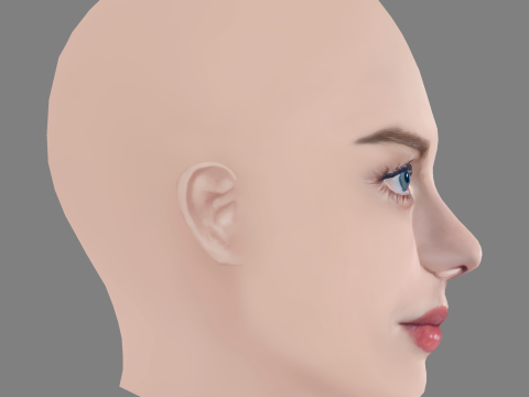 Samara Weaving Head - No Hair - Low poly head for game Modello 3D
